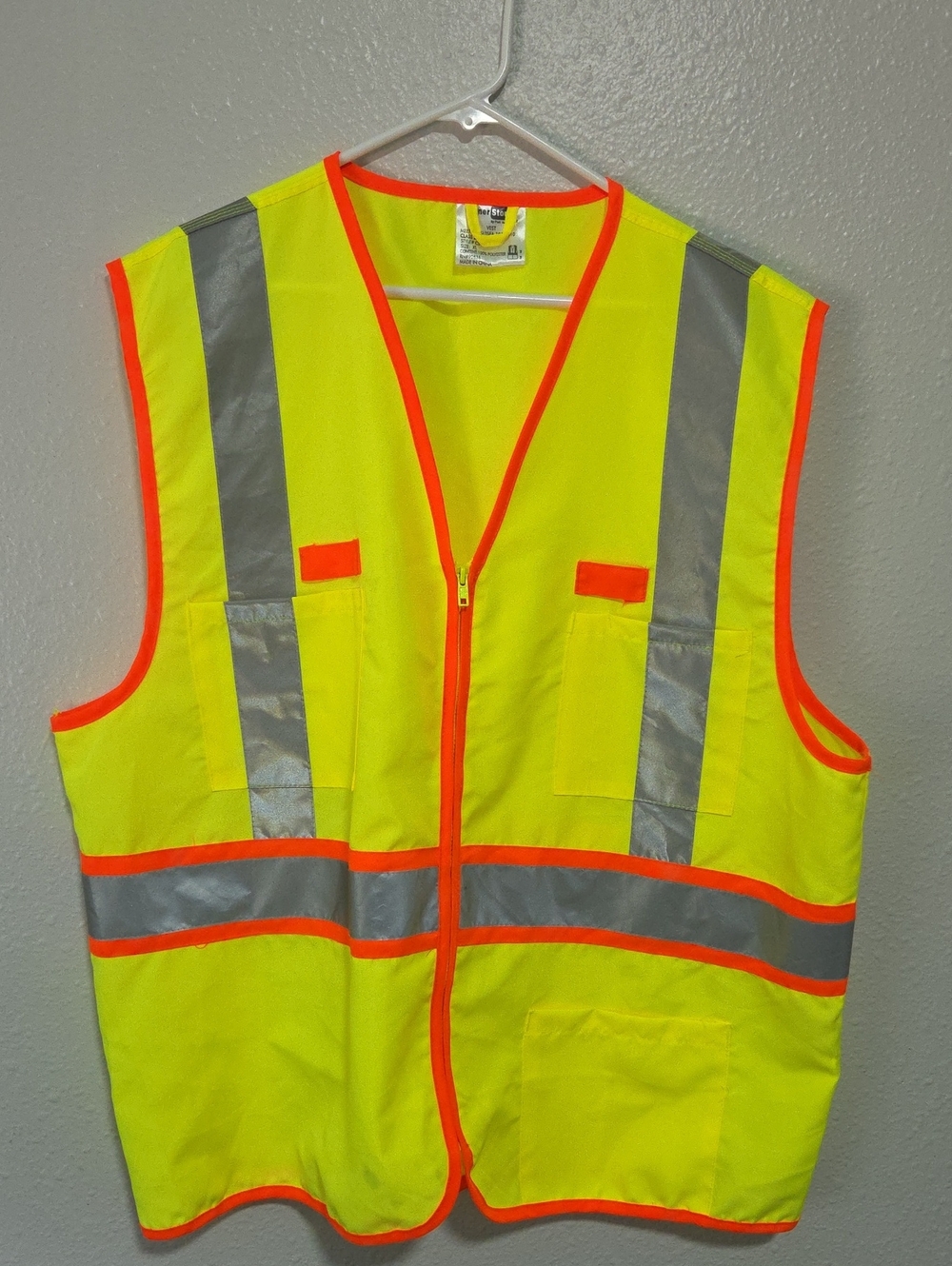 Cornerstone CSV407 Men's ANSI Class 2 Dual-Color Safety Vest Yellow/Orange XL